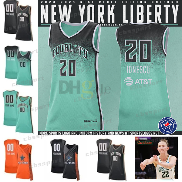 20 Sabrina Ionescu Men youth New Women Basketball York Liberty Jersey 30 Breanna Stewart 35 Jonquel Jones 23 MaRine Johannes 22 Courtney Van