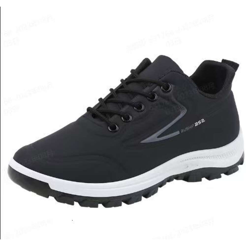 Ddmysports Men S New Autumn Winter Leather Waterproof Sports Leisure Slip And Anti Odor Black Work Shoes Soft Soled Running OUTDOOR