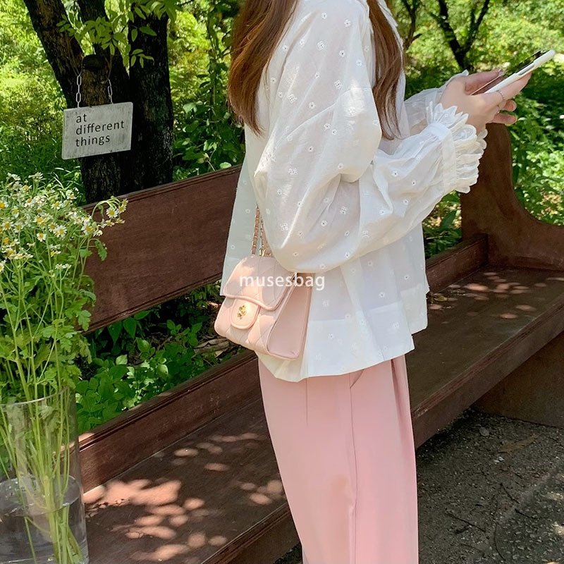 New niche design street trend summer mini bag socialite portable small square bag female niche diamond grid chain versatile crossbody bag