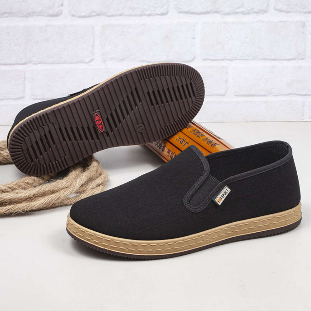 Wear resistant Breathable Single Spring and Autumn Style One Step Old Beijing Cloth Men's Cow Muscle Sole Shoes