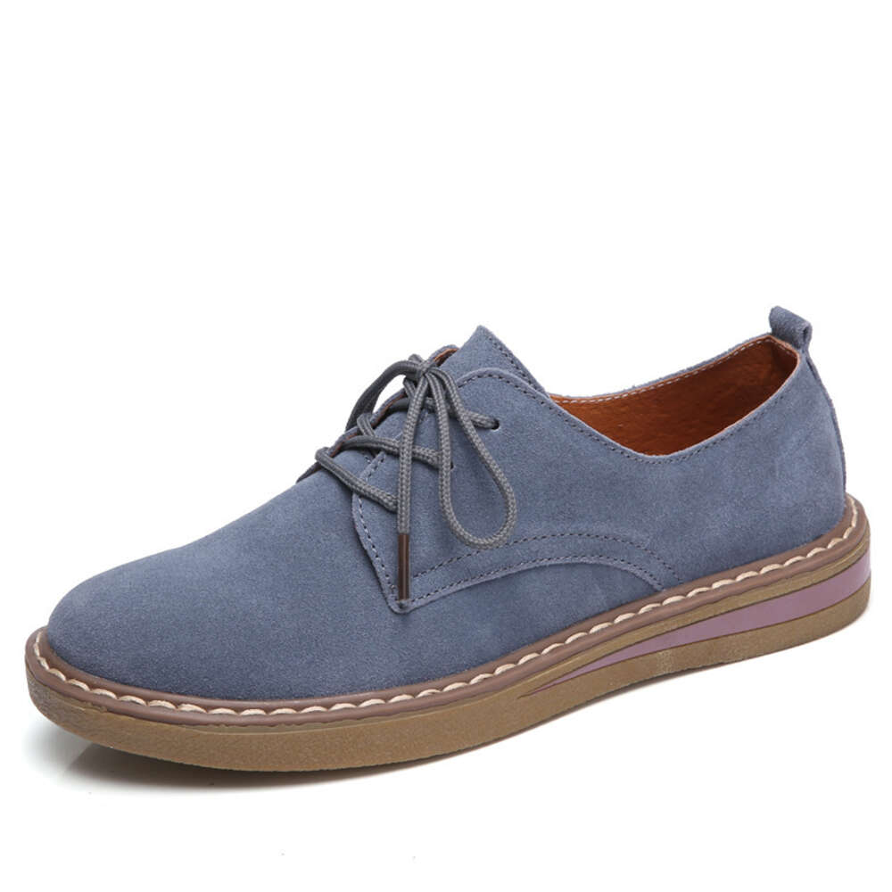 Ddmysports Spring Autumn English Style Small With Genuine Leather Flat Bottom And Shallow Mouth Single For Versatile Pregnant Women S Casual Shoes OUT