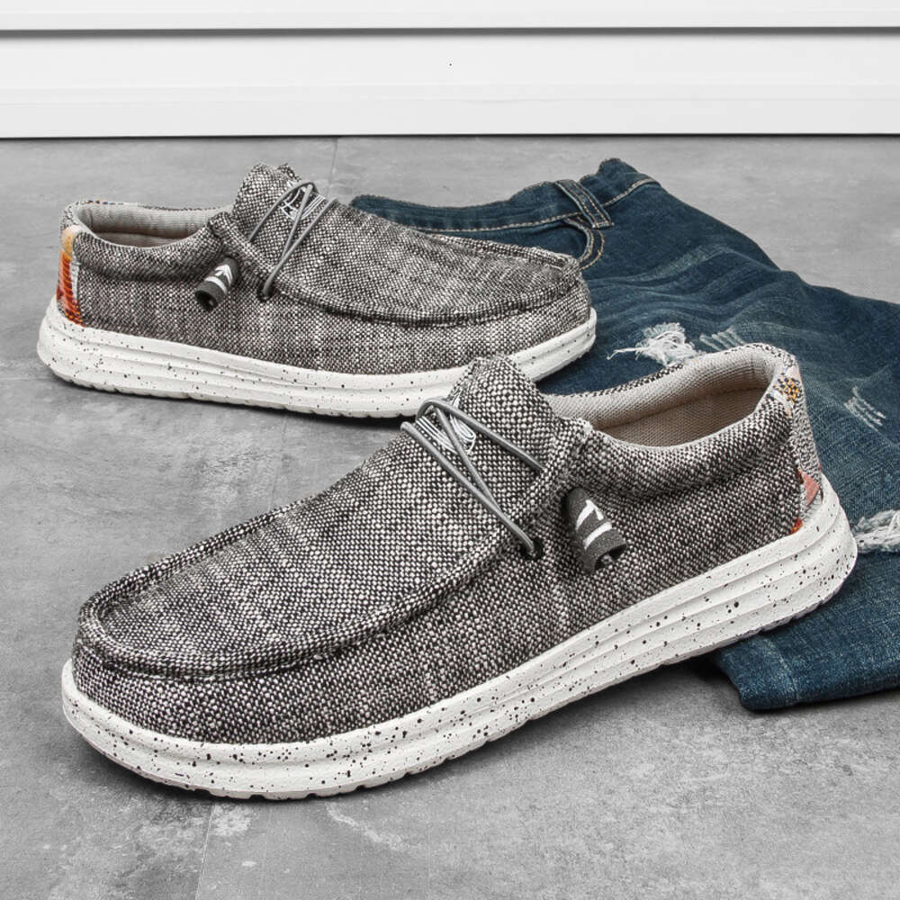 Large size 46 men's canvas lightweight and breathable linen wide edition cloth shoes, one step old Beijing shoes