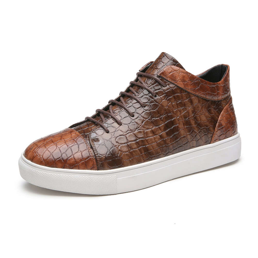 Trendy Large Board Thick Sole Korean Leather Casual Fashion High Gang Men S Shoes Ddmysaturn