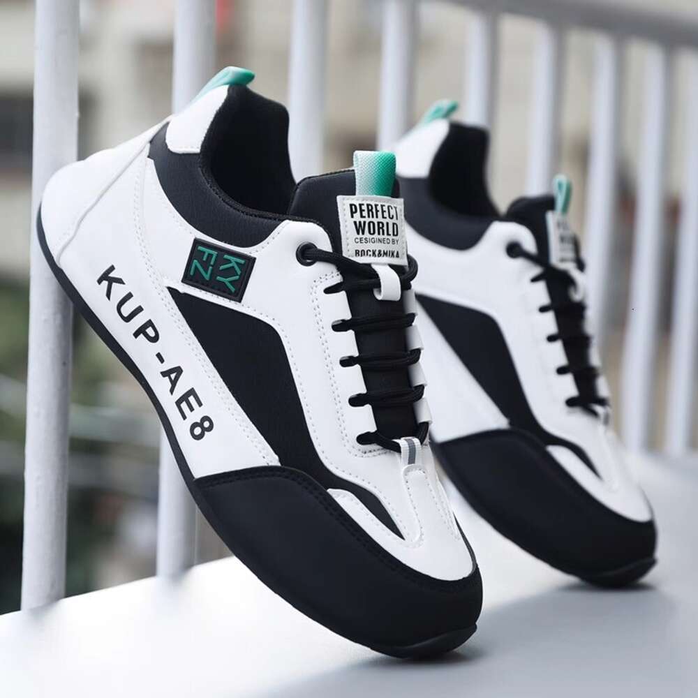 Men's spring autumn sports shoes, raised leather surface, waterproof non slip, high-end leisure and tourism shoes for men