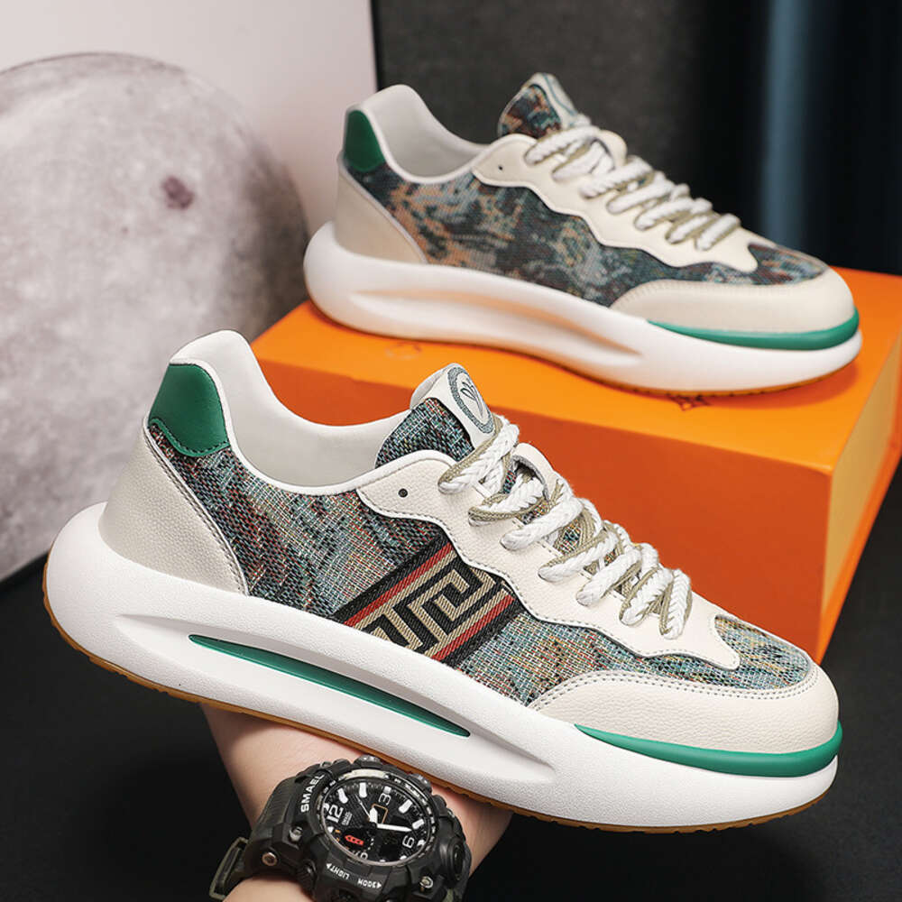 Ddmysports Men S New Fashionable And Trendy Casual Board Couple Versatile Sports Shoes Men Low Top Thick Sole Small White OUTDOOR