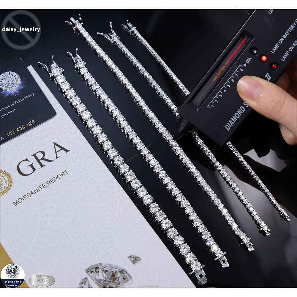 designer bracelets hip hop style gems chain unisex sterg sier iced out moissanite dia tennis necklace jewelry