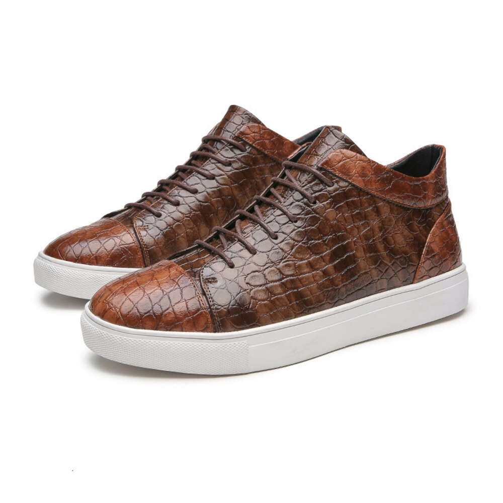 Trendy Large Board Thick Sole Korean Leather Casual Fashion High Gang Men S Shoes Ddmysaturn