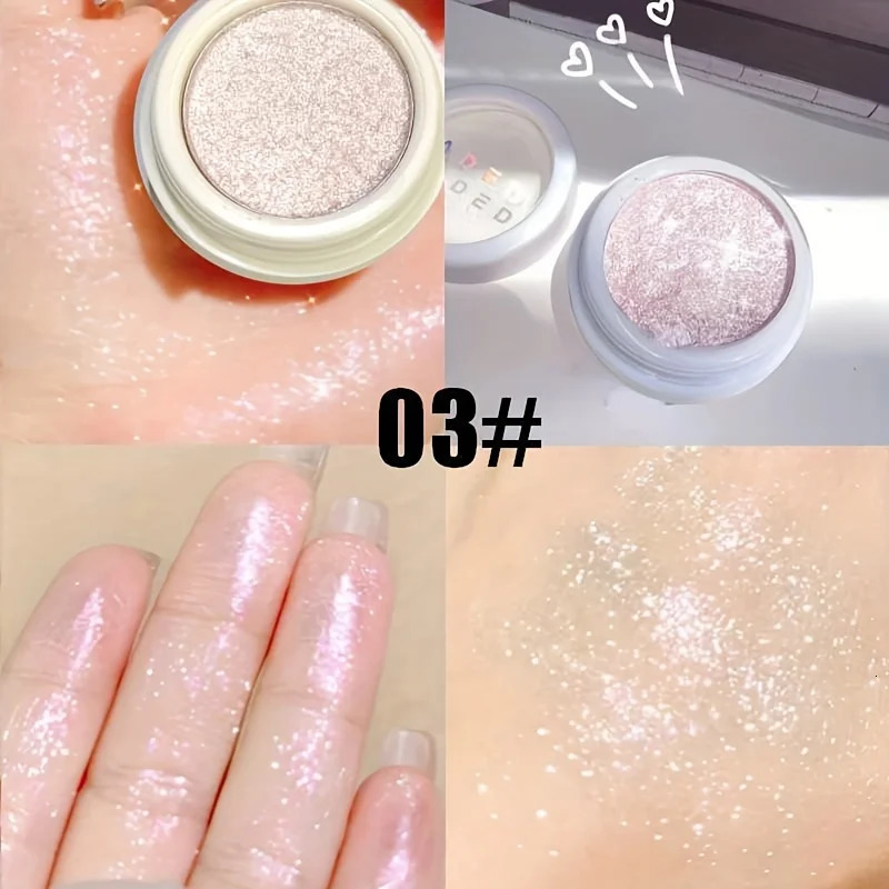 Shimmer Glitter Mashed Potatoes Highlighter Shine Highlighter Makeup Gel Face and Body Brighten Glitter Natural Contour Makeup 240620