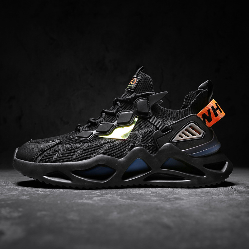 Blade Men's Breathable Running Sneakers - New Hot Trend White Athleisure Style Tie Up Shoes -