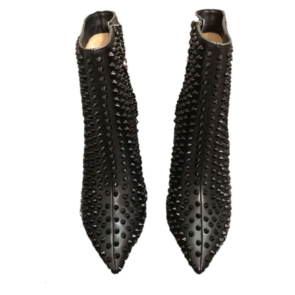 Ddmyoutdoor Rivet Short For Women S Spring And Autumn New Leather Side Zipper Fashion Boots