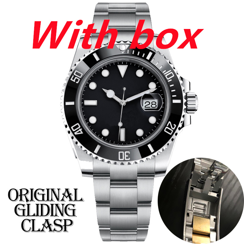 mens watch glide lock luxury ceramic bezel sapphire mechanical submarine 41mm watches 2813 automatic watch stainless steel strap sapphire mirror 50m waterproof