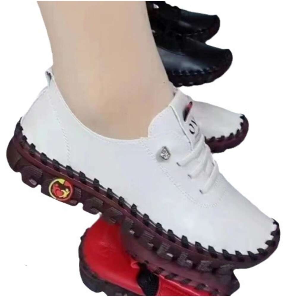 Handmade Stitching Pure Large Size Student Female Flat Soled Mother Single Shoes Casual Ddmysaturn