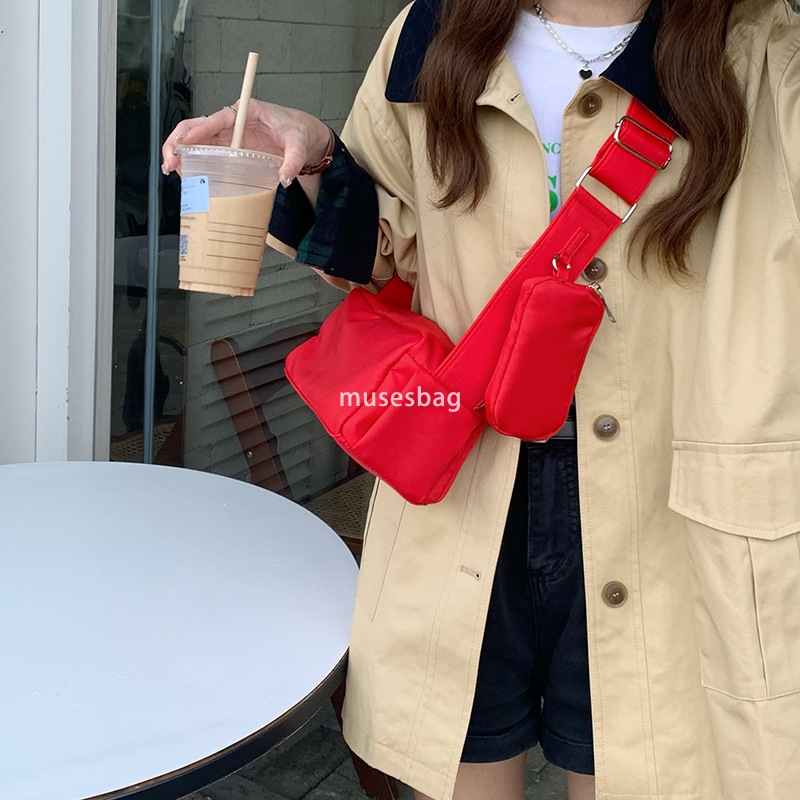 Red casual toast bag, new summer three-dimensional crossbody small square bag female niche versatile single shoulder underarm bag