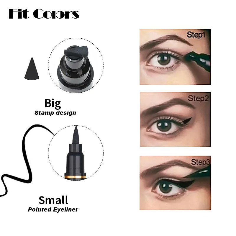 Big Seal Stamp Liquid Eyeliner Pen Waterproof Fast Dry Black Eye Liner Pencil With Eyeliner Cosmetic Double-ended Eyeliner 240620