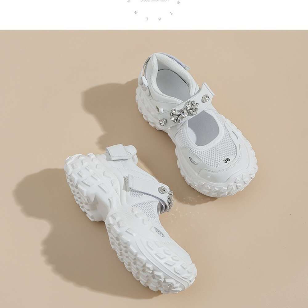 Vintage Hollow out Dad for Women's Spring 2024 New Velcro Mesh Casual Sports Shoes