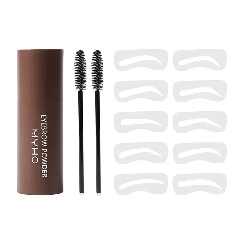 Complete professional Eyebrow Powder Stamp Shaping Kit makeup brushes eyebrow paint eyebrow pencil Eye Brows Stencil 240709