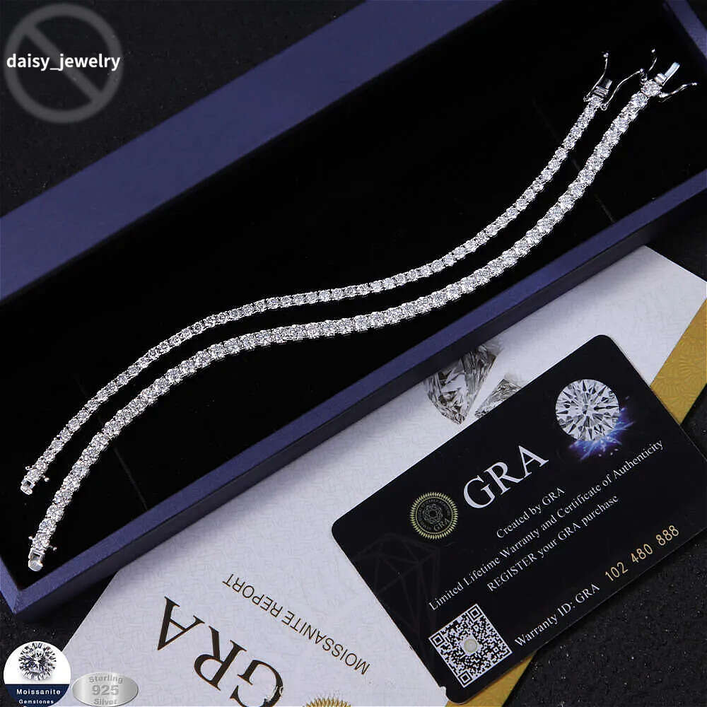 designer bracelets hip hop style gems chain unisex sterg sier iced out moissanite dia tennis necklace jewelry