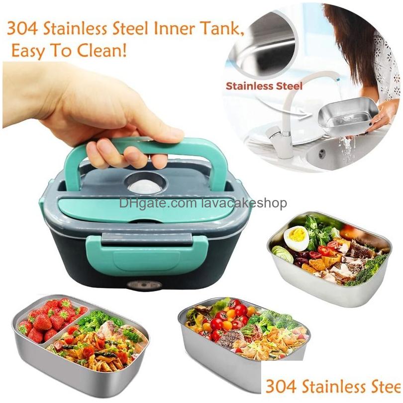 Electric Heating Lunch Box for Car/Truck/Home Portable Food Warmer Container 12V/24V/110V/220V US/EU Plug Leakproof | 2024 New