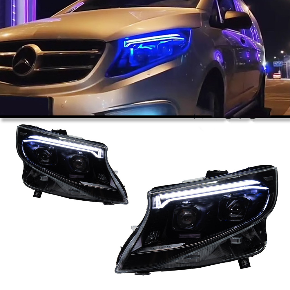 For Benz Vito Headlight 20 16-2023 W447 Headlights Plug and Play with LED DRL Dynamic Turning Front LED Head Lights