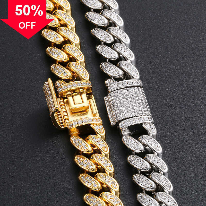 12mm Latest Trendy Moissanite k Chain Gold Color Dia Iced Out Necklace Hip Hop sier S Cuban chain