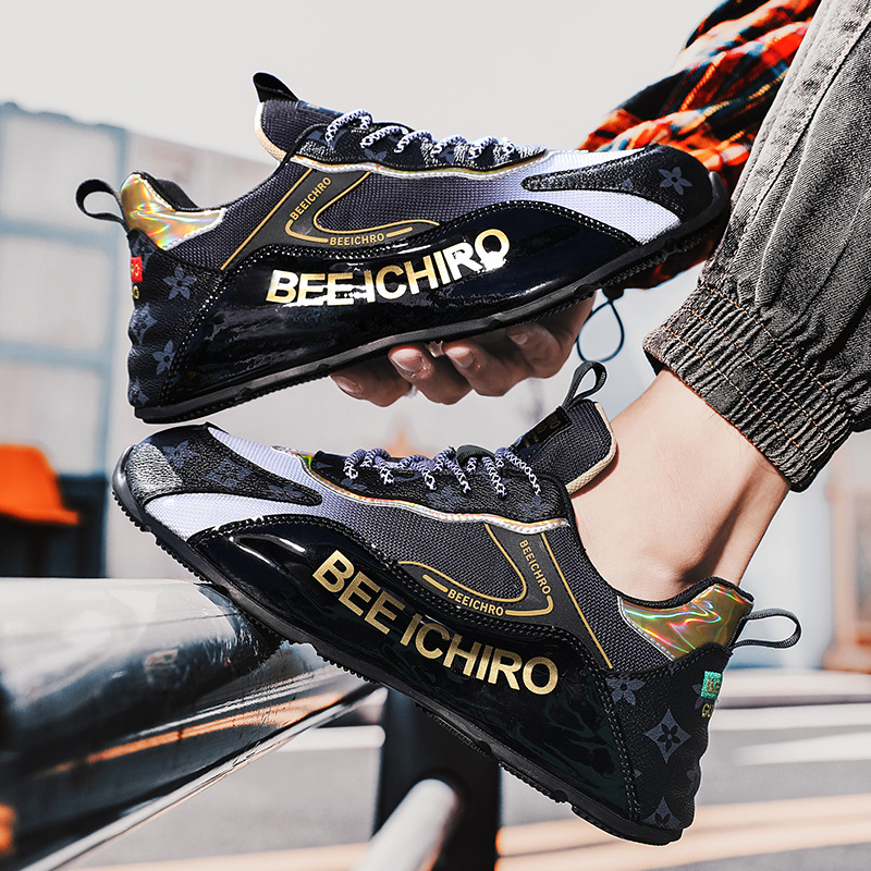 Free shipping men shoes summer new versatile thick soled casual shoes fashionable and trendy sports shoes men height increasing running shoes anti sli