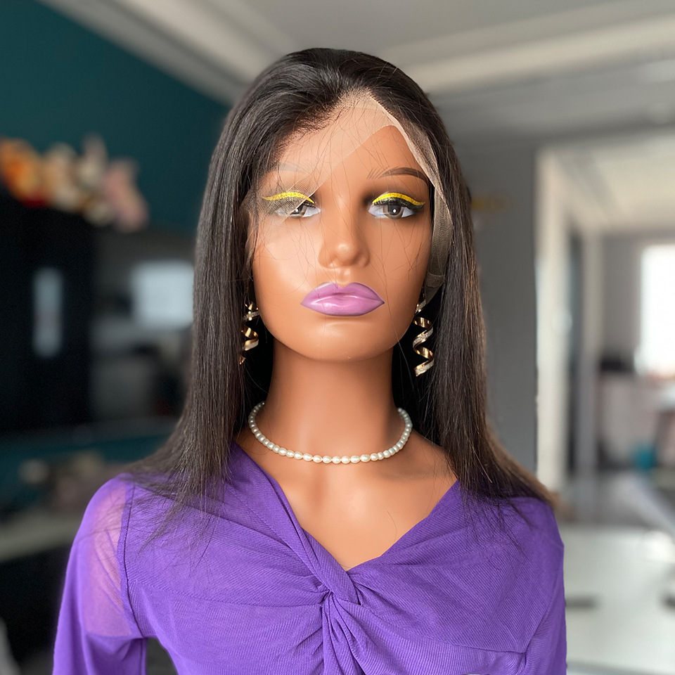 150% Density Full lace frontal wigs human hair Malaysian Indian Brazilian Natural Black Color 100% Raw Virgin Remy Human Hair Silky Straight Woman Wig