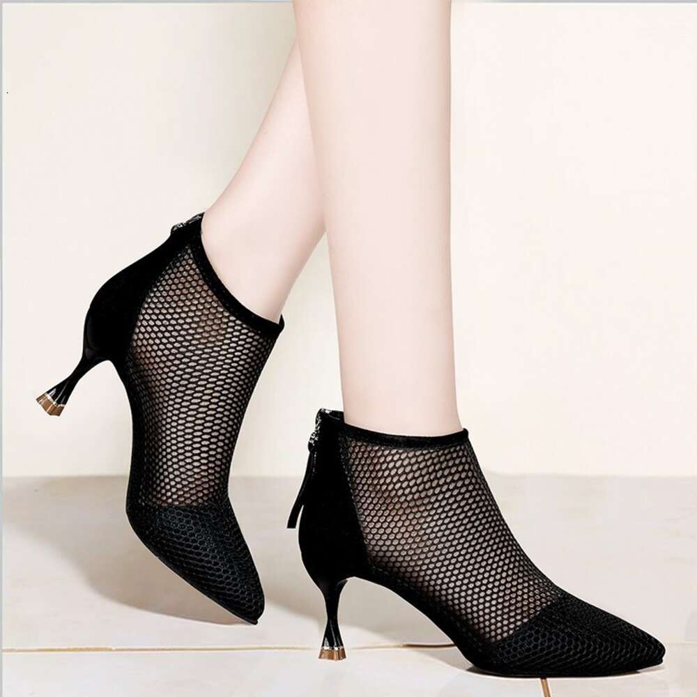 Spring Summer Sandals New Sexy Hollow Roman Mesh Thin High Heels Fashion Casual Shoes For Women Ddmysaturn