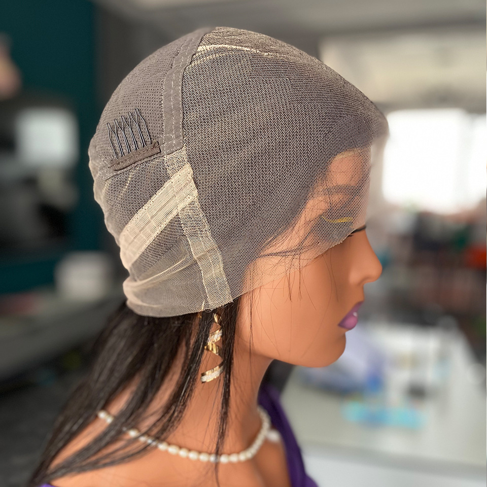 150% Density Full lace frontal wigs human hair Malaysian Indian Brazilian Natural Black Color 100% Raw Virgin Remy Human Hair Silky Straight Woman Wig