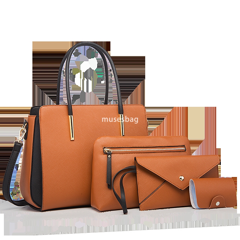 High quality women's European and American minimalist multifunctional handheld large capacity crossbody bag fashionable mother and child four pie