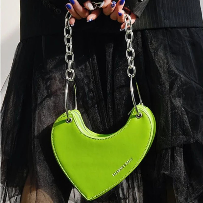 Zebra Pattern Heart Shoulder Top-Handle Bags Y2k Aesthetic Elegant Sweet Chain Womens Handbags Korean Casual Underarm Bag 240620