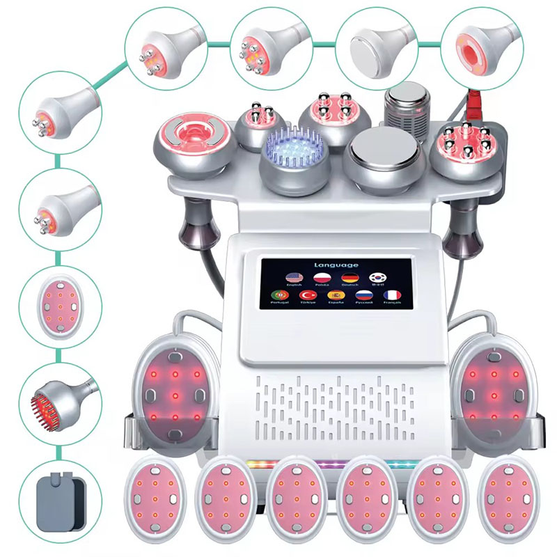 9 in 1 Ultrasonic 80 Cavitation Machine Weight Slimming Fat Loss Body Shaping Face Lifting Anti Aging Cellulite Removal RF Fat Burner Laser EMS Cold L