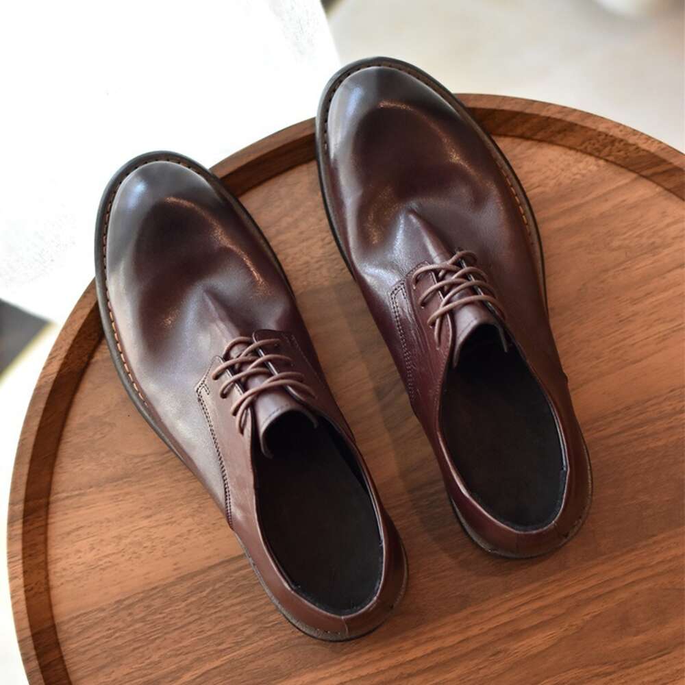 Men's Handmade Goodyear Casual Washed Comfortable Sole Business Dress Horse Leather Shoes