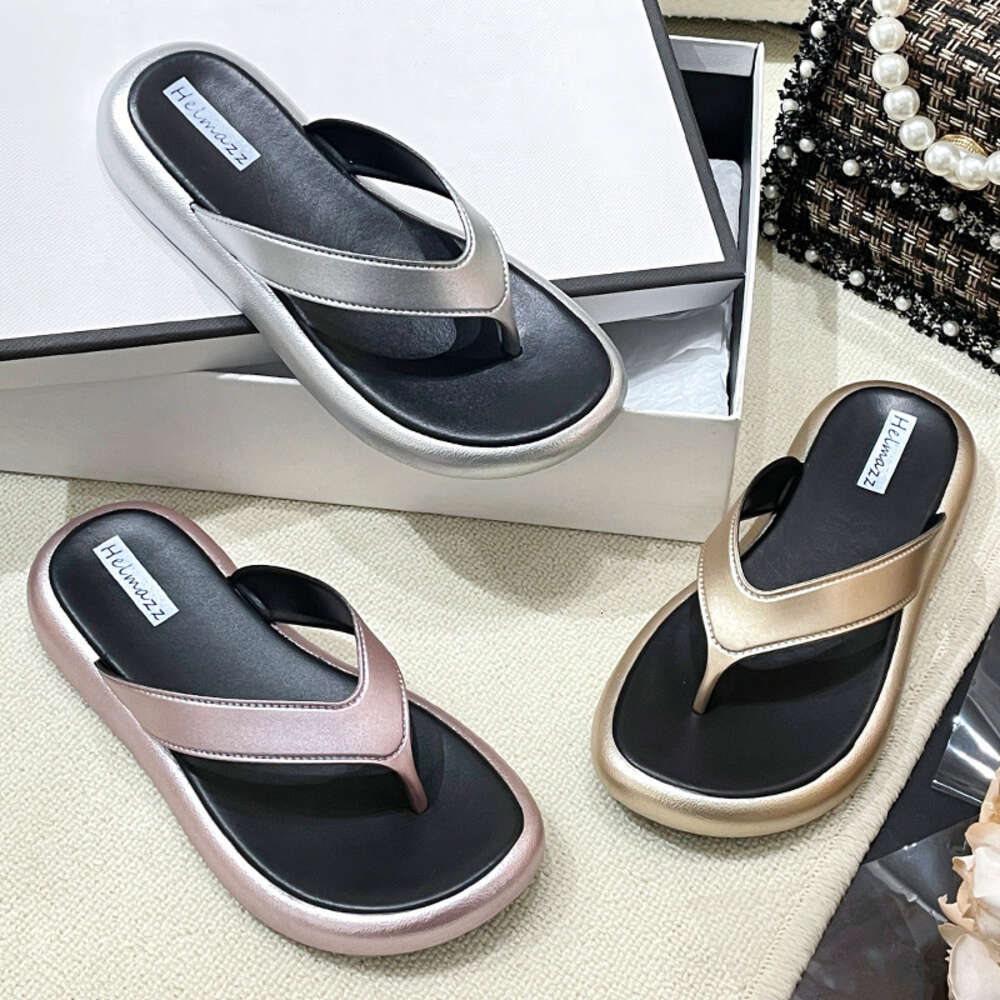 Slippers Silver Herringbone Women Instagram Fashion Summer Outerwear Fashionable Soft Soles Clip Feet And Beach Anti Slip Sandals For Ddmysaturn