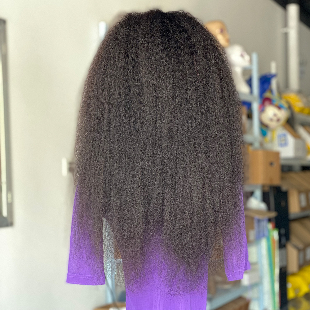 Promotion Full Lace Human Hair Wig Brazilian Hair 22 inch 180% Kinky Straight Glueless Wig Human Hair Ready To Wear And Go Pre Plucked For Women