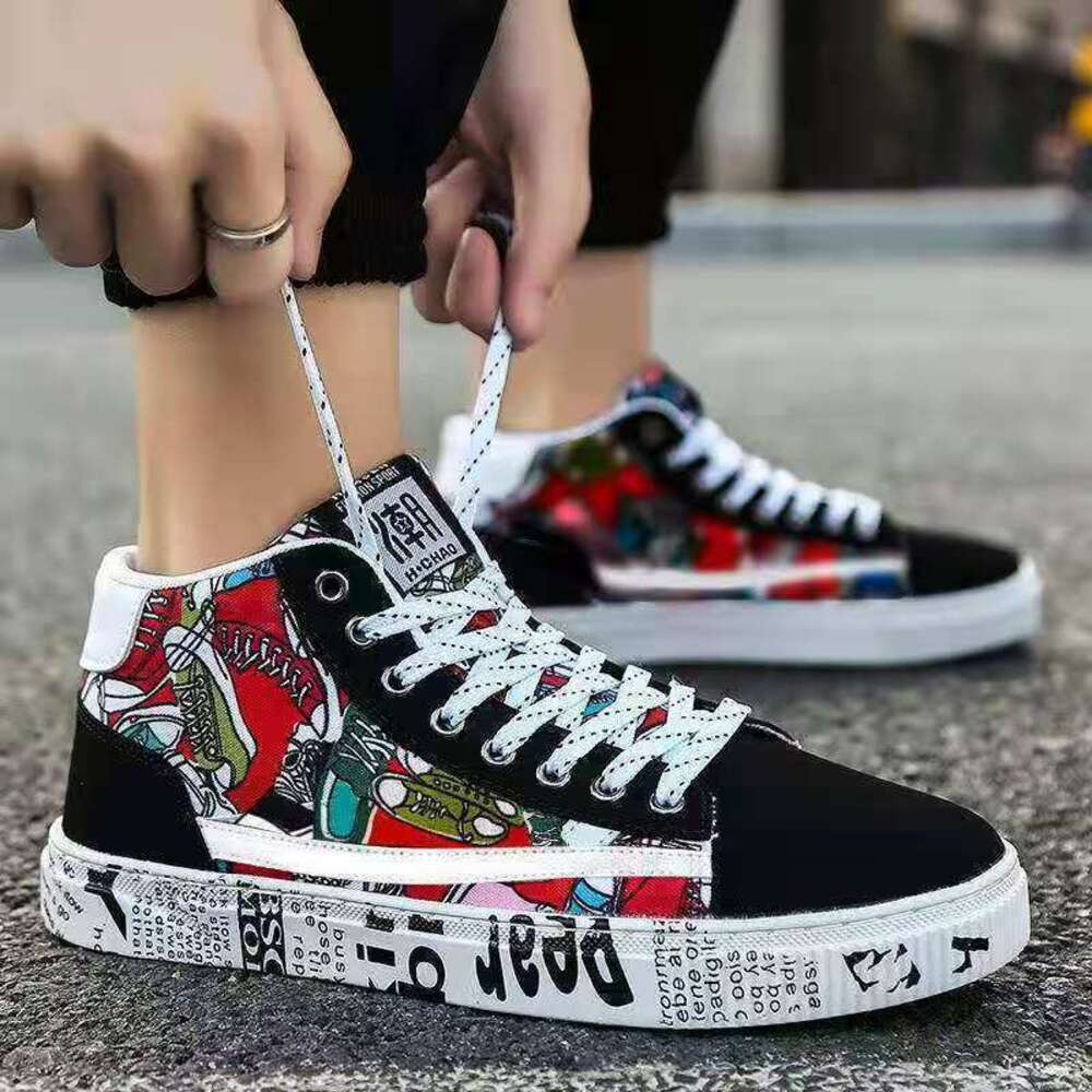 Ddmysports Spring New Versatile Casual Igh Top Sports Men S Canvas Board Korean Edition Trendy Cloth Shoes OUTDOOR