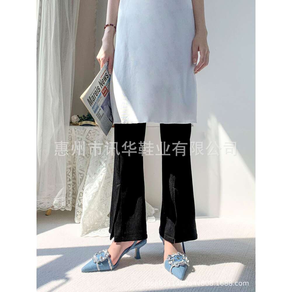 New ZA Summer Back Hollow Diamond Buckle Decoration Denim Pointed High And Thin Heels Women S Shoes Trendy Ddmysaturn