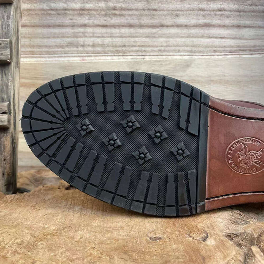 Men's Handmade Goodyear Casual Washed Comfortable Sole Business Dress Horse Leather Shoes