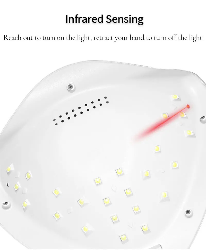 Nail Dryer Gel Nail Polish Curing LED UV Light With 4 Timers Automatic Sensor LCD Display Professional Nail Art Tools Accessorie 240620