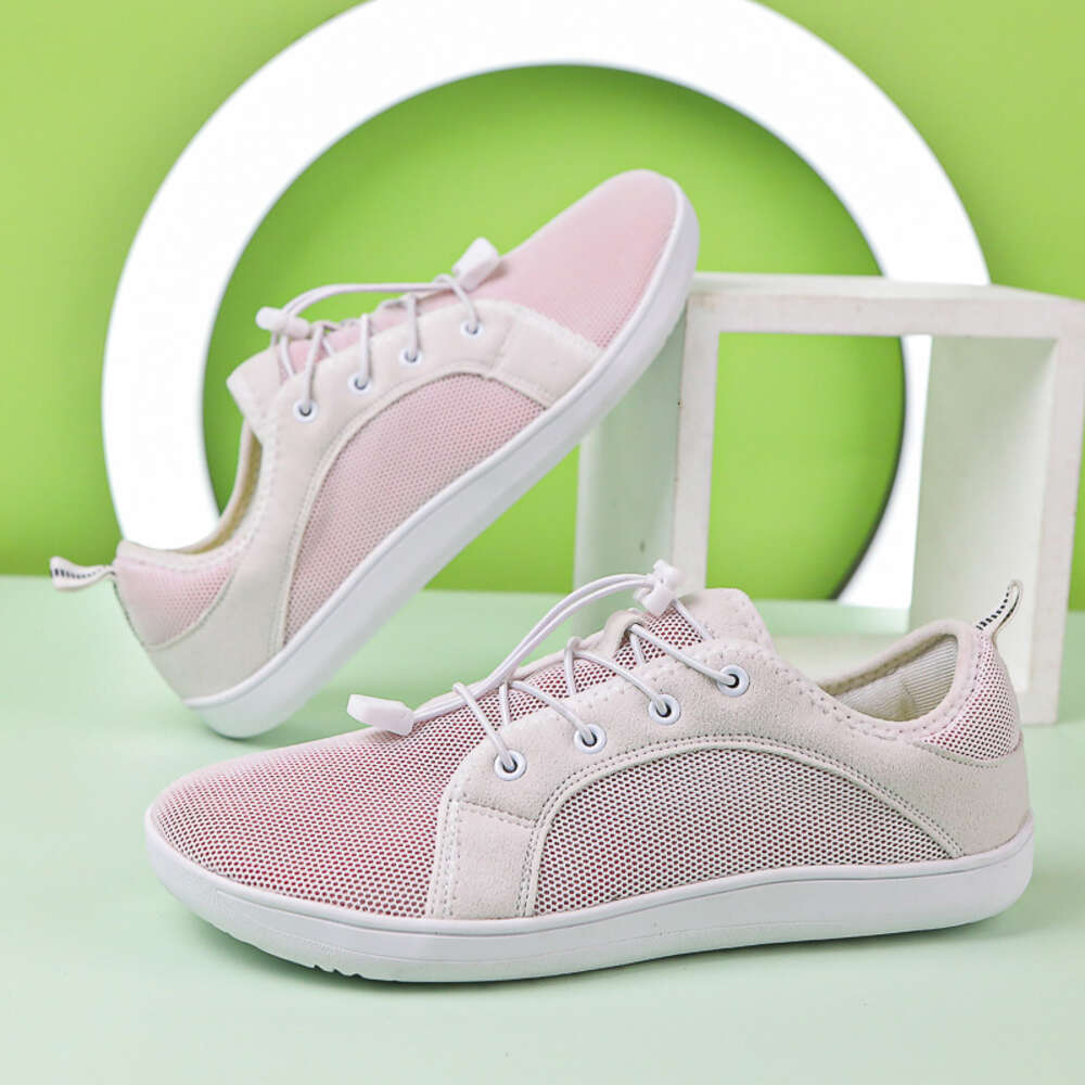 New Couple Wide Headed Barefoot Casual Fiess Sports Mesh Shoes, Low Top Men's Shoes