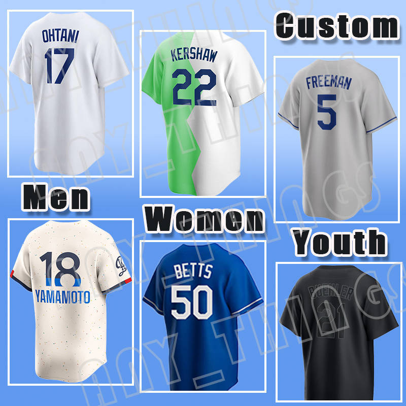 50 Mookie Betts Baseball Jerseys Shohei Ohtani Yoshinobu Yamamoto Los Angeles James Outman Freddie Freeman Will Smith Enrique Hernandez Max Muncy Jackie Robinson
