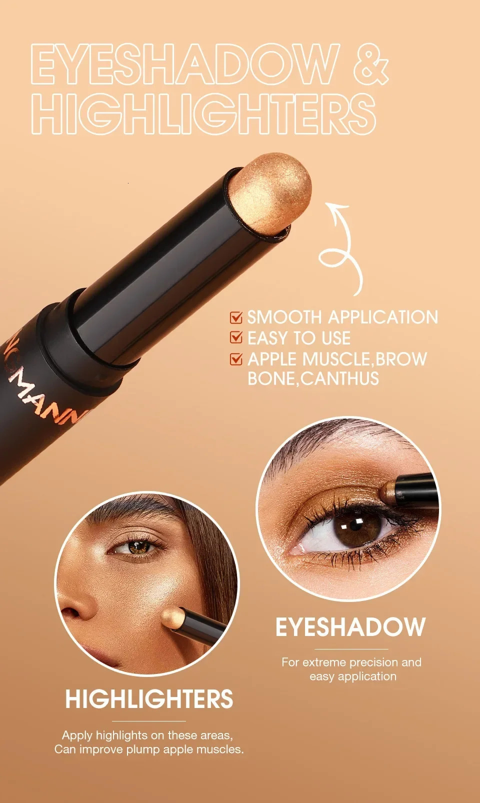 Eye Shadow Stick Single Explosion Waterproof Lasting Cross-border -selling Eyelash Smudge Fashion 240620