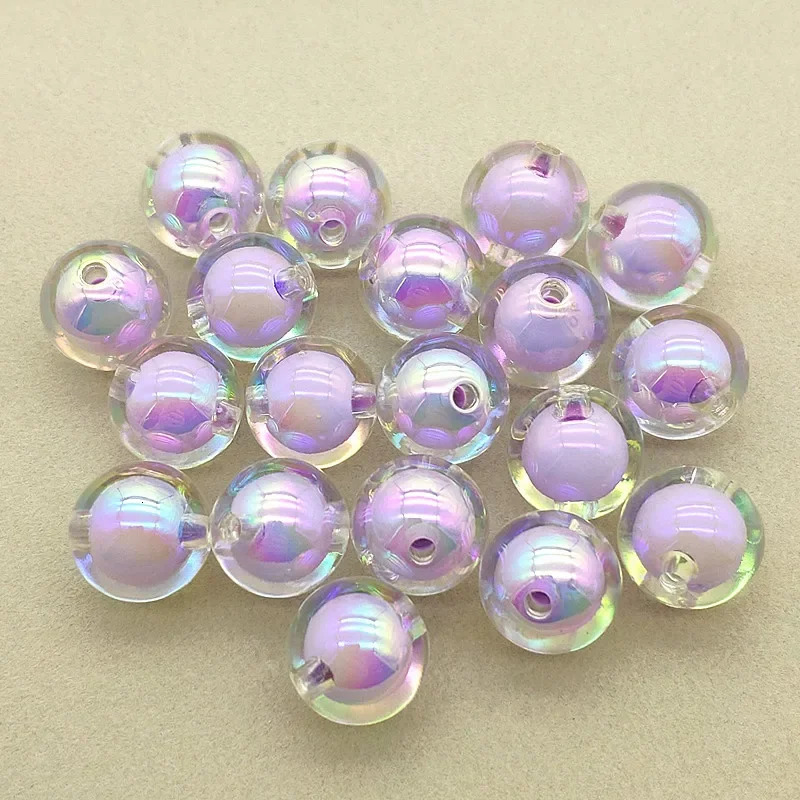 Arrival 16mm 100pcs UV Effect Round Beads In Beads For Handmade Bracelet/Earrings/Necklace DIY Parts Jewelry Findings 240620