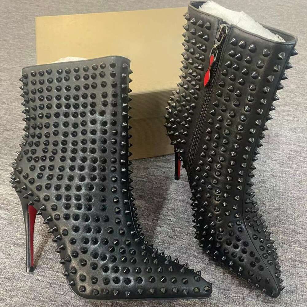 Ddmyoutdoor Rivet Short For Women S Spring And Autumn New Leather Side Zipper Fashion Boots