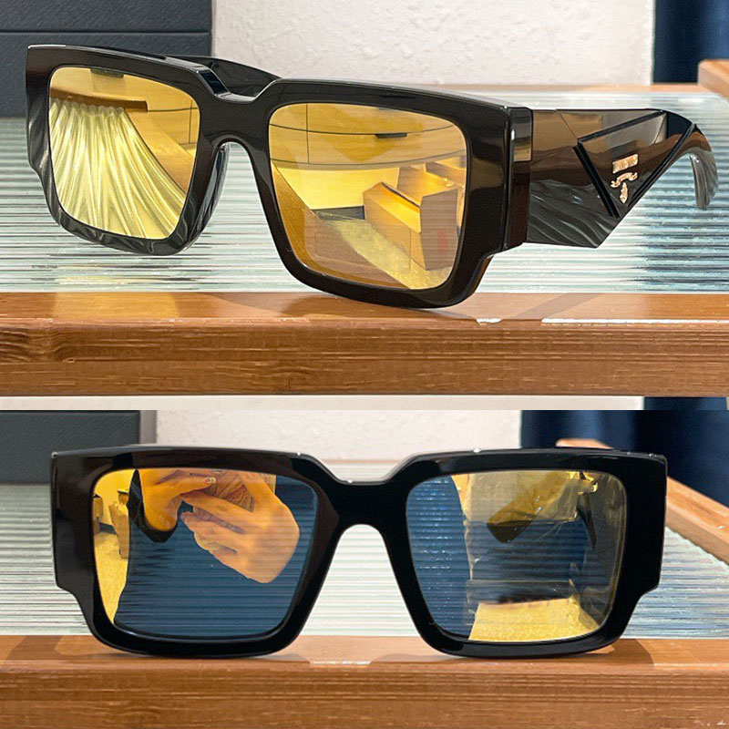 Luxury Mens Sunglasses with triangle logo PR12ColorSlate Gray Lenses 100% UV resistant Mens casual outdoor vacation sunglasses with acetate fiber