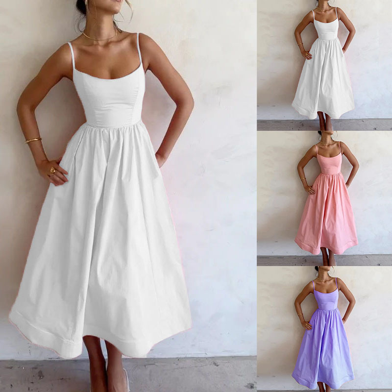 Y2K Style Womens Elegant Corseted Dresses Summer Sexy Sleeveless High Waisted Backless Evening Gowns Pleated Design Party Essential Fashion Items