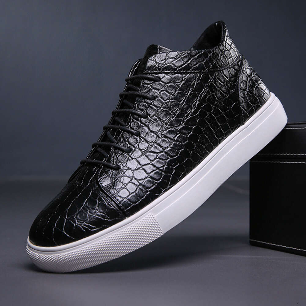 Trendy Large Board Thick Sole Korean Leather Casual Fashion High Gang Men S Shoes Ddmysaturn