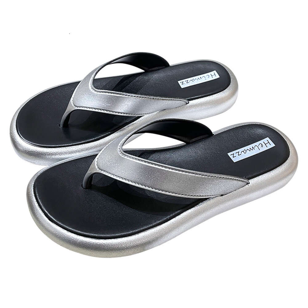 Slippers Silver Herringbone Women Instagram Fashion Summer Outerwear Fashionable Soft Soles Clip Feet And Beach Anti Slip Sandals For Ddmysaturn