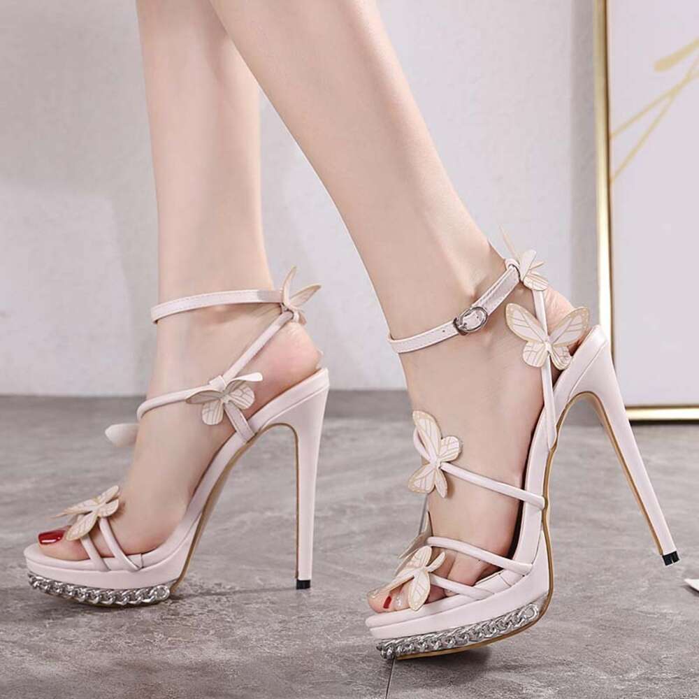 Shoes versatile, sweet bow, slim waterproof platform, high heels, sandals, women's heels