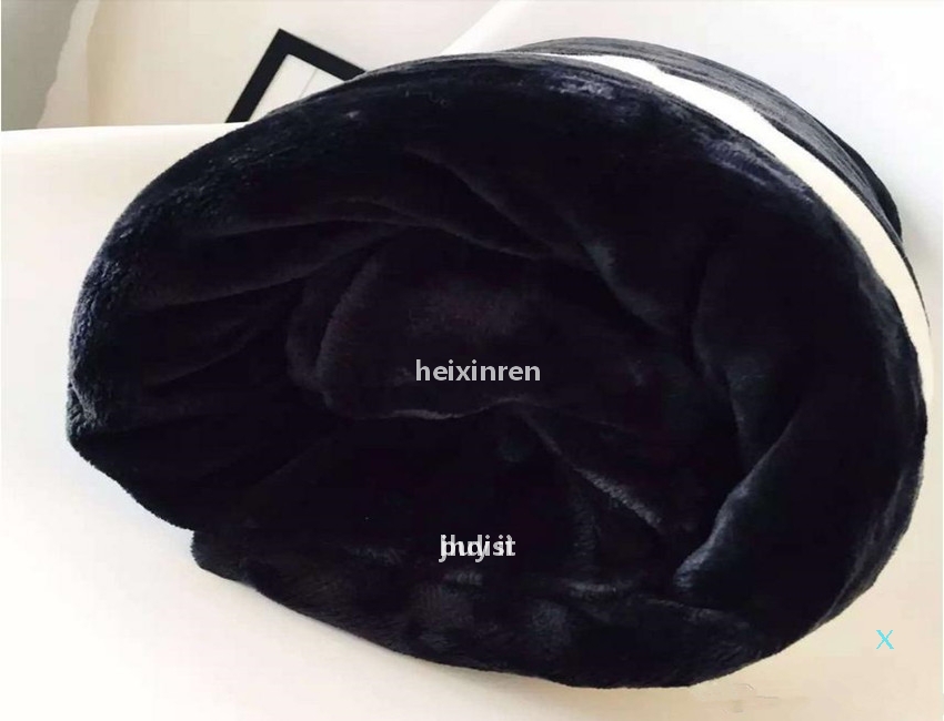 JHDISI Black Throw Flannel Fleece Blanket 2size -130x150cm 150x200cm No Dust Bag C Style Logo For Travel Home Office Nap Blanket T