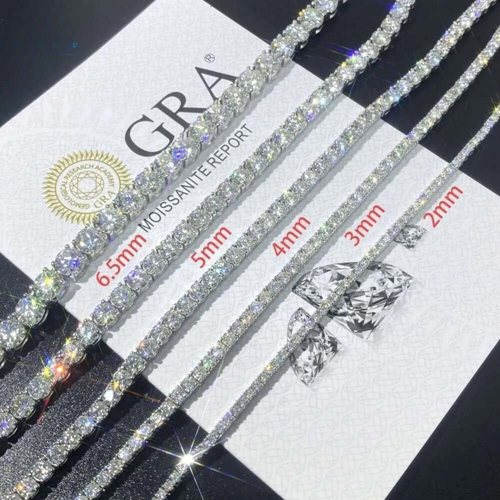 designer bracelets hip hop style gems chain unisex sterg sier iced out moissanite dia tennis necklace jewelry